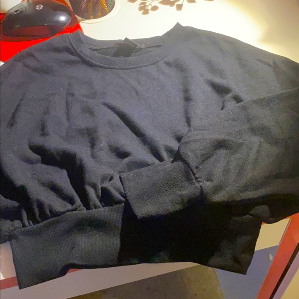 Black sweater crop top